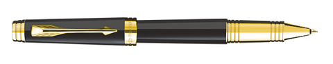 Parker Premier Deep Black Lacquer Gold Trim Rollerball