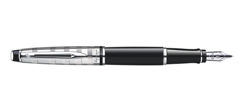 Waterman Expert Deluxe Black W/Silver Cap Fountain Pen ST